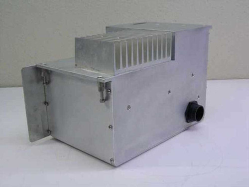 Varian 057513-05 700W TWT Power Supply – rear-right three-quarter view showing circular port opening on right side panel
