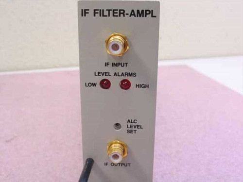 Scientific Atlanta 286426 IF Filter Amplifier — front panel close-up showing IF Input SMA connector, Level Alarms LOW and HIGH LEDs, and ALC Level Set indicator