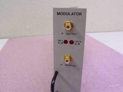 Scientific Atlanta 7550 Wideband Modulator front panel with IF Output and IF Monitor SMA connectors and DEV ALM and LOCK ALM LED indicators