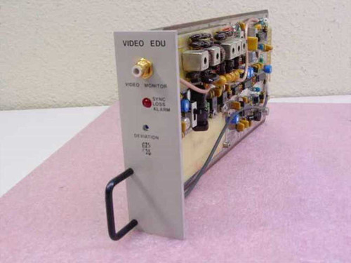 Scientific Atlanta 7550 Video EDU Baseband Processor Module – angled front and PCB view showing front panel with BNC connector, Sync Loss Alarm LED, and Deviation markings