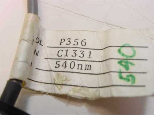 OAI P356 probe label showing model P356, calibration ID C1331, and 540nm wavelength designation with handwritten 540 notation