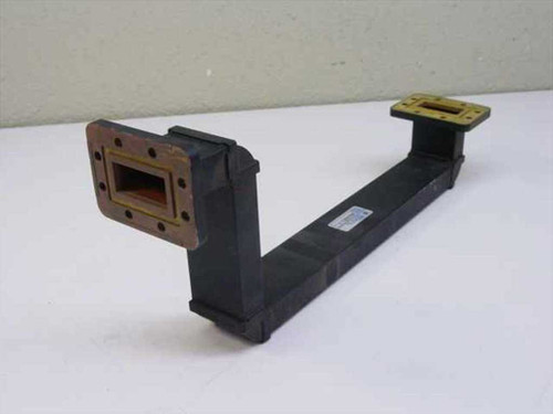 Neico Microwave 20481-1 WR62/RG91 offset waveguide – right-side angle view showing both flanged ports at right angles to each other