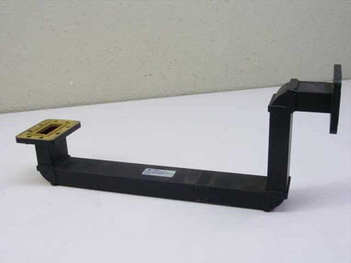 Neico Microwave 20481-1 WR62 offset waveguide assembly – left side view showing vertical port opening upward and horizontal arm