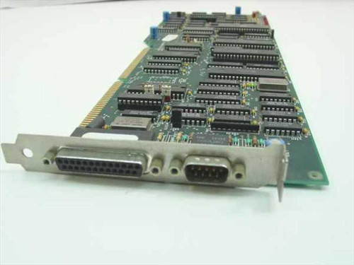 Zenith IO Board 85-3400-01 – bracket end showing DB25 parallel port and DB9 serial port connectors on ISA card