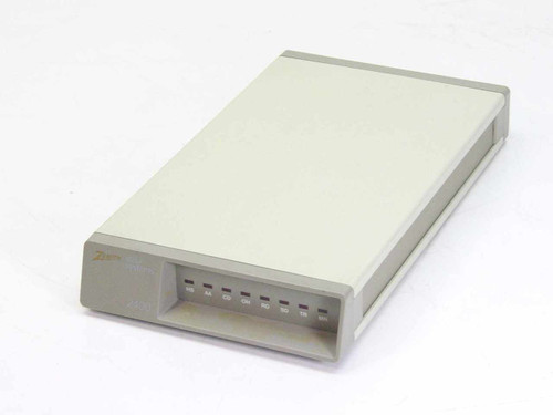 Zenith ZM-2401 External 2400 Baud Modem – front and top view showing Zenith logo and indicator LEDs on face