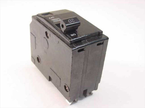 Generic LD 446 2-Pole 20 Amp Circuit Breaker – angled front-right view showing ON/OFF toggle positions