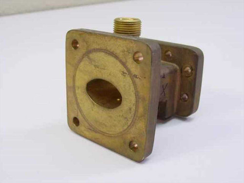 Andrew 55001-90 WR90 Pressure Window Assembly – front face view showing oval pressure window aperture within rectangular flange with mounting holes