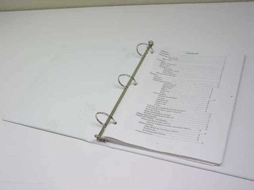 Opalport BA350B User Manual open in white 3-ring binder showing table of contents pages