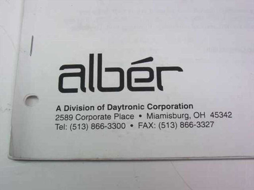 Alber brand logo and company information — A Division of Daytronic Corporation, Miamisburg OH, inside cover