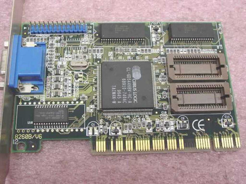 Cirrus Logic 8260B/V6 PCI VGA card — PCB top view showing CL-GD5446 chipset and onboard DRAM chips