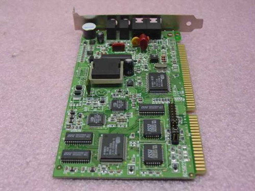 Cirrus Logic CL-MD5650DT-SC-C ISA modem card – angled top view showing PCB components and ISA edge connector