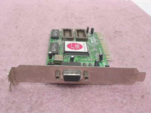 Union VV-PXG112 VGA PCI video card – front view showing SIIG TD9440 chip, two open RAM slots, and DB-15 VGA connector on bracket