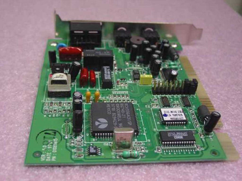 Rockwell FB FM34PVS ISA modem sound card – angled top view showing RCV336ACF main chipset and board components