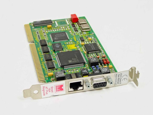 Madge 152-035-06N Smart 16/4 AT Plus Ringnode ISA card – front angled view showing bracket label, RJ-45 and DB-9 connectors