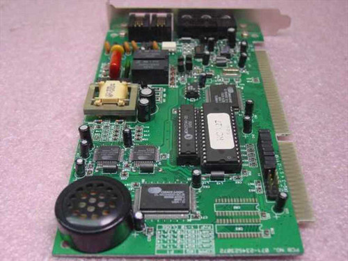 Cirrus Logic CL-MD3450D-SC-B ISA modem card — rear-left angle showing main chipset and ISA edge connector