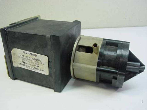 Cambridge Filter Corp A1255036G0 IBM 4780581 air filter – front-left view showing black housing and cylindrical filter element with label