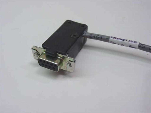 FSI 907953-005 debug cable – close-up of female DB9 connector end with label reading Emulation