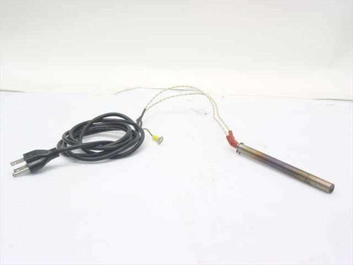 Watlow 9545 heating cartridge 120V 75W showing full unit with lead wire, ring terminal, and AC power plug on white background