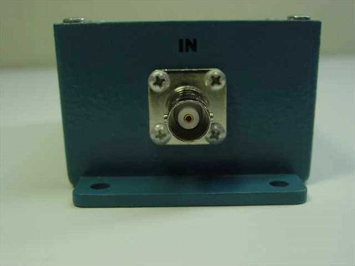 7.5 MHz Bessel low pass filter — IN side panel with panel-mount BNC female input connector and mounting flanges