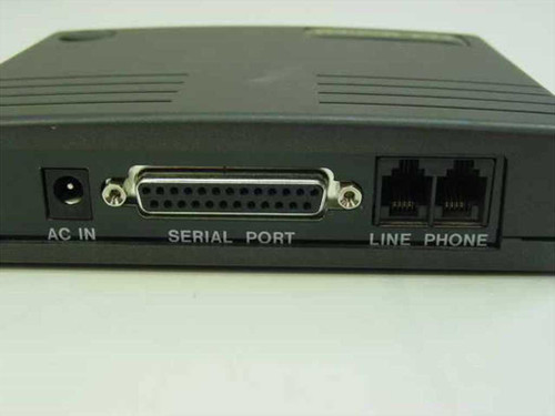 Fax Modem 1414E FB1414E rear panel showing AC IN power jack, DB-25 serial port, and dual RJ-11 LINE and PHONE jacks