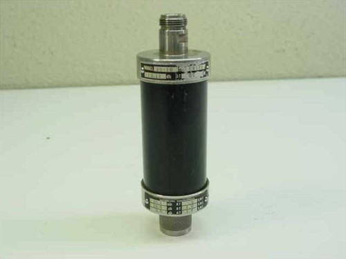 Weinschel Engineering 41922 fixed coaxial RF attenuator – full unit side view showing black cylindrical body with N-type connectors
