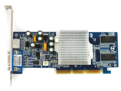 Chaintech SLMX4000T2 GeForce MX4000 AGP video card – component side showing memory chips and VGA port bracket
