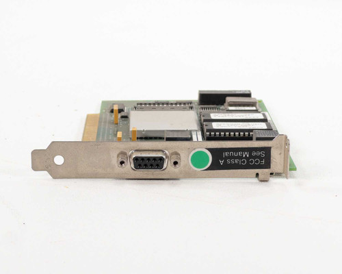 IBM 92F5922A ISA network card — second angled front view showing DB9 connector and green FCC Class A label