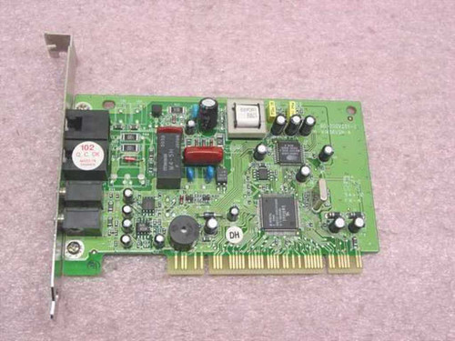 Askey V1456VQH-A 56K PCI modem card – component side showing main controller IC, relay, and capacitors