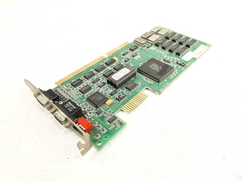 Western Digital 61-603145 16-bit ISA video card – angled front view showing ISA edge connector and component side with 9-pin and 15-pin bracket connectors