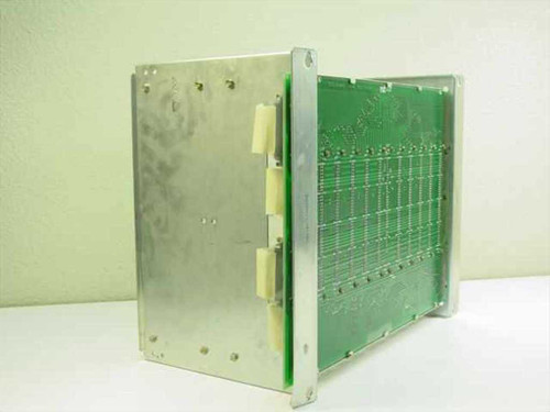 Northern Telecom NT QSD64A1 enclosure rear-right view showing metal chassis side panel and green backplane PCB with card edge connectors