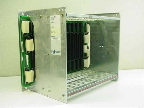 Northern Telecom NT QSD64A1 peripheral enclosure front-left view showing backplane PCB with card guides and NT Northern Telecom logo label