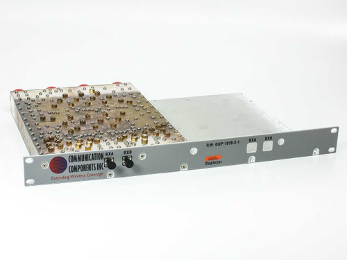 CCI DUP-1819-2-1 double duplexer front panel with Communication Components Inc logo and RXA RXB ports