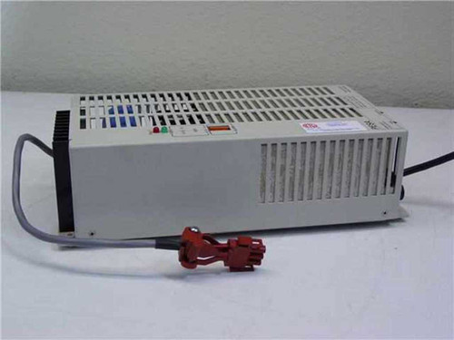 PESA PS270 Video Power Supply — left-side view with grey AC input cable and red 3-pin output connector visible