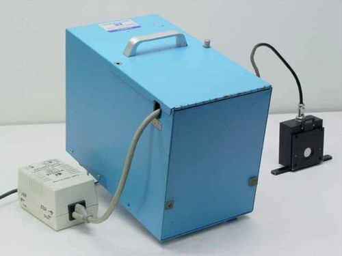 Photo Research Spectra 900-OP-C FilmGate Photometer rear three-quarter view showing blue enclosure with carry handle, receiver head and converter alongside