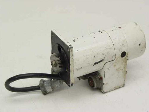 Photo-Sonics Series GOV Film Camera Drive Motor — left-side view showing mounting flange, gear assembly, and multi-pin connector