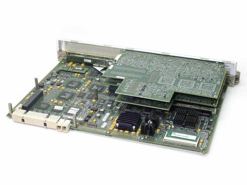 Cabletron 6E233-49 Ethernet module – angled top view showing PCB daughter cards and rear connector area
