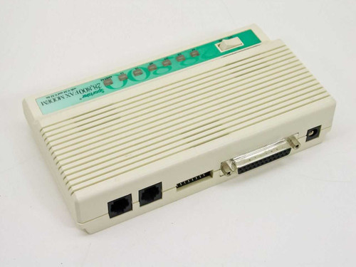 US Robotics Sportster CJE-0340 28800 Fax Modem – rear panel view showing DB25 serial port and two RJ-11 phone jacks