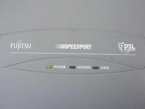 Fujitsu SpeedPort FC9660RA14 – close-up of front panel showing Power, Modem, and Data LED indicators