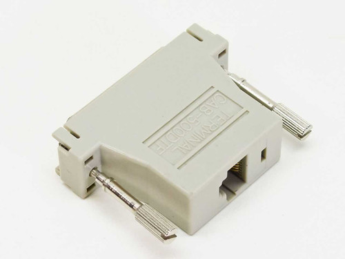 Cisco CAB-500DTF DB-25 DTE adapter — rear view showing RJ-style port opening and CAB-500DTF molded label
