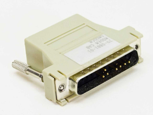 Cisco CAB-5MODCM 29-0881-01 modem cable adapter – front view showing DB25 male connector and label