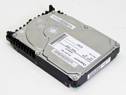 Quantum Atlas 10K 18.2GB SCSI hard drive — opposite top angle showing drive label and Quantum branding