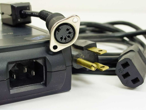 IBM 48G8291 AC Adapter rear IEC C14 inlet and 5-pin DIN circular output connector close-up