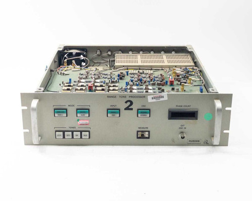 Hughes 3899311-100 Range Tone Processor — straight-on front panel view showing Mode, Input, OSC, Tones buttons and Phase Count display