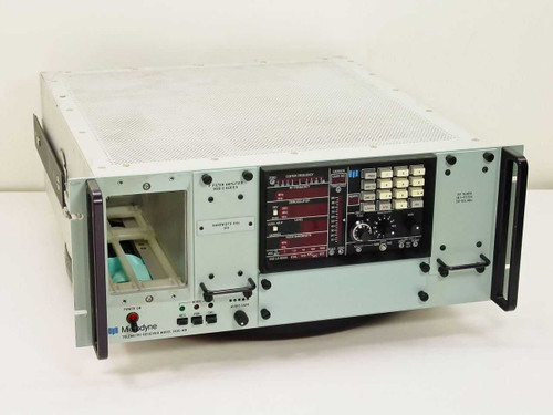 Microdyne 1400-MR Telemetry Receiver front panel three-quarter view showing plug-in modules and front controls