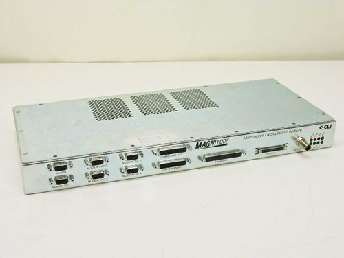 CLI Compression Labs Magnitude 410802-01 Multiplexer Modulator Interface – front panel angled view showing DB9 ports and product label