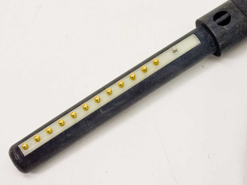 Dynatech DPC-12-5 close-up of 12-pin gold pogo pin spring contact connector end