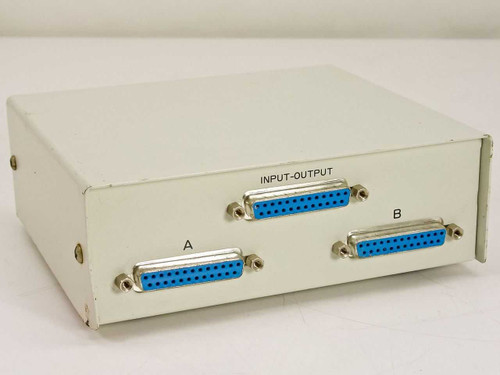 BAFO 8720-25S rear panel showing three DB25 25-pin female connectors: one Input-Output and two peripheral ports labeled A and B