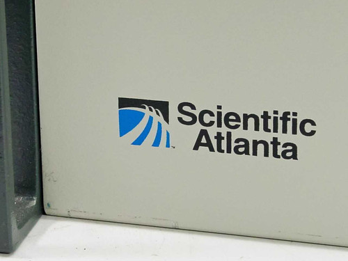 Scientific Atlanta logo close-up on D-9110 PowerVu encoder chassis