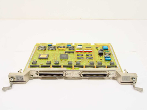 DEC M3119-YA CXY08-M 8-line async serial communication card – angled top view showing PCB and dual DB connectors on front bracket