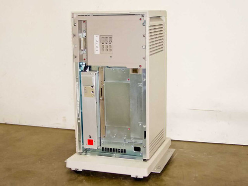Digital BA215 R215F-B2-B03 HDD enclosure – three-quarter rear view showing open chassis with missing front cover, drive bays and controller card visible